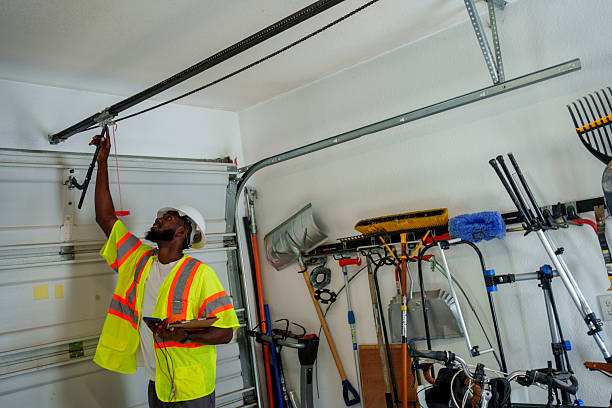 Professional Garage Door Panel Replacement technician working in Mercer County County, NJ